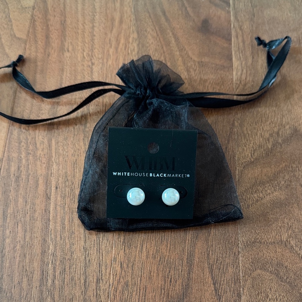 White House Black Market Elegant White Pearl Earrings